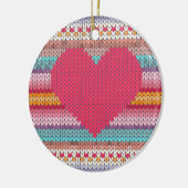 Rainbow-Retro-Herz Imitate Wolllein Strick Valenti Keramik Ornament (Links)