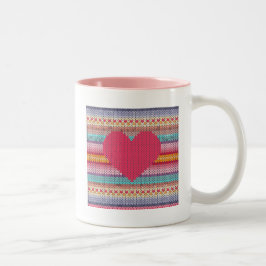 Rainbow-Retro-Herz Imitate Wolllein Strick Valenti Zweifarbige Tasse