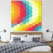 Rainbow Retro Hexagonal Nahtloses Muster Leinwanddruck (Insitu (Schlafzimmer))