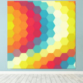 Rainbow Retro Hexagonal Nahtloses Muster Leinwanddruck (Insitu (Holzboden))
