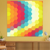 Rainbow Retro Hexagonal Nahtloses Muster Leinwanddruck (Insitu (Wohnzimmer))