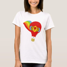 Rainbow Retro Hot Air Ballon Cartoon Illustration