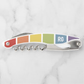 Rainbow-Retro-Personalisiert Kellnermesser (Rückseite)