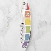 Rainbow-Retro-Personalisiert Kellnermesser (Vorderseite)