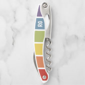 Rainbow-Retro-Personalisiert Kellnermesser (Rückseite)