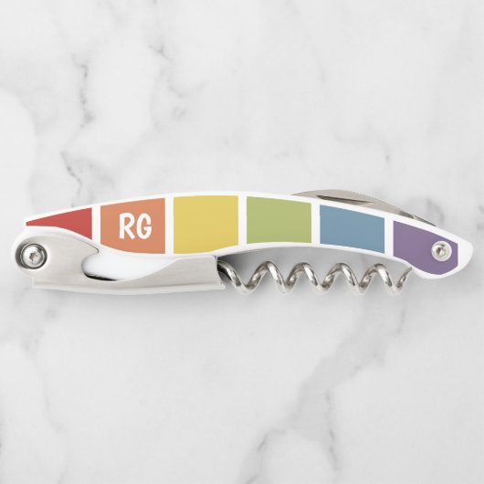 Rainbow-Retro-Personalisiert Kellnermesser (Vorderseite)