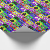 Rainbow Retro Pixel Controller-Muster Geschenkpapier (Ecke)