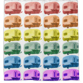 Rainbow Retro RV Trailer Camper Wasserfarbe Duschvorhang (Vorderseite)