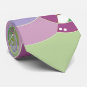 Rainbow Retro Spiral Art Abstraction Dusty Lilac Krawatte (Gerollt)