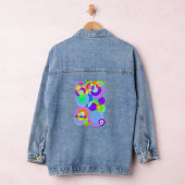 Rainbow Retro Spiral Art Abstraction Multi Lila Jeansjacke (Hangar)