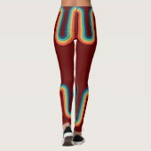 Rainbow Retro Stripe Vintag Style Leggings (Rückseite)