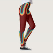 Rainbow Retro Stripe Vintag Style Leggings (Rechts)