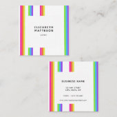 Rainbow Retro Stripes Artist Quadratische Visitenkarte (Vorne/Hinten)