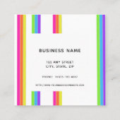 Rainbow Retro Stripes Artist Quadratische Visitenkarte (Rückseite)