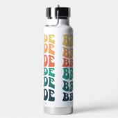 Rainbow Retro Text Custom Trinkflasche (rechts)