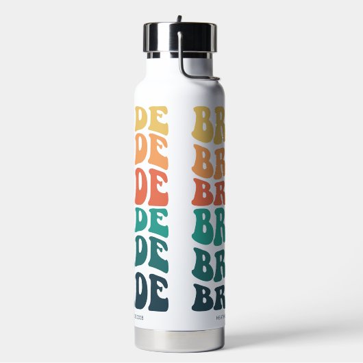 Rainbow Retro Text Custom Trinkflasche (Links)