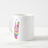 Rainbow Retro Tie Dye Psychedelic Peace Sign Hand Kaffeetasse (Vorderseite Links)