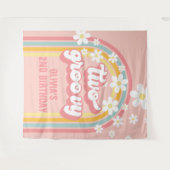 Rainbow Retro Two Groovy 2. Geburtstag Wandteppich (Vorderseite (Horizontal))