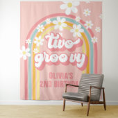 Rainbow Retro Two Groovy 2. Geburtstag Wandteppich (Beispiel)