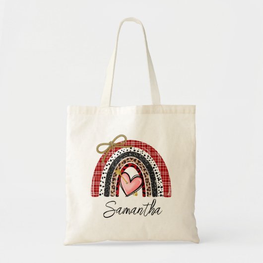 Rainbow Retro Valentine's Day Liebe Tragetasche (Vorne)