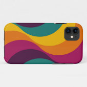Rainbow Retro Wavy Muster 3 Case-Mate iPhone Hülle (Rückseite (Horizontal))