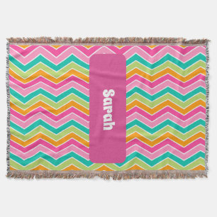 Rainbow Retro Zickzags hell Decke