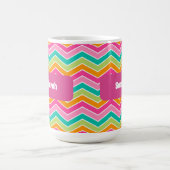 Rainbow Retro Zickzags hell Kaffeetasse (Mittel)