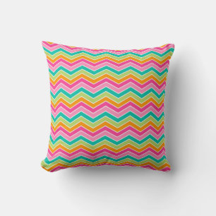 Rainbow Retro Zickzags hell Kissen