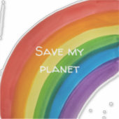RAINBOW Rette meinen Planeten (anpassbar) Aufkleber (Vorderseite)