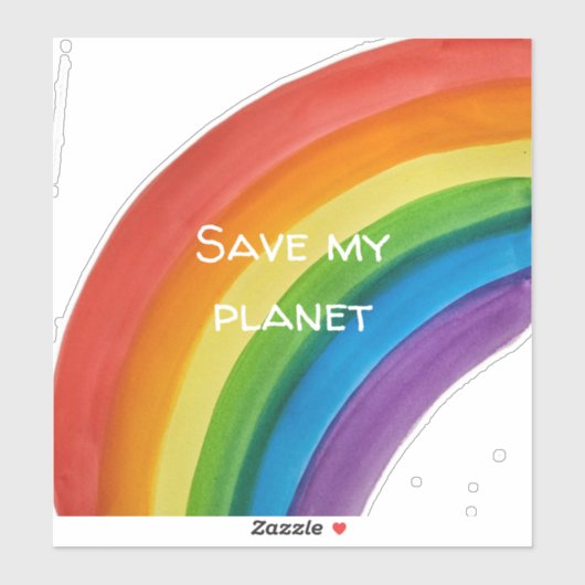 RAINBOW Rette meinen Planeten (anpassbar) Aufkleber (Blatt)