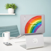 RAINBOW Rette meinen Planeten (anpassbar) Aufkleber (Laptop auf Schreibtisch)