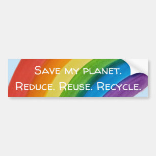 RAINBOW Rette meinen Planeten (anpassbar) Autoaufkleber