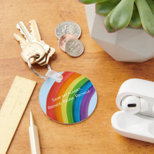 RAINBOW Rette meinen Planeten (anpassbar) Schlüsselanhänger