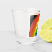 RAINBOW Rette meinen Planeten (anpassbar) Schnapsglas (Links)