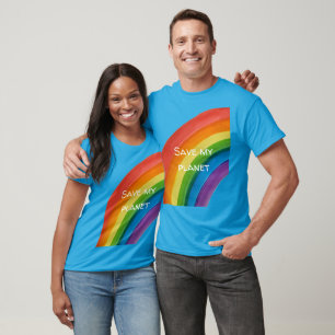 RAINBOW Rette meinen Planeten (anpassbar) T-Shirt