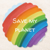 RAINBOW Rette meinen Planeten (anpassbar) Untersetzer (Vorderseite)
