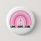 Rainbow Ribbon Breast Cancer Awareness Button (Vorderseite)