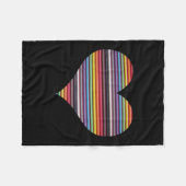 Rainbow Ribbon Cable Heart Fleece Blankon (Vorderseite (Horizontal))
