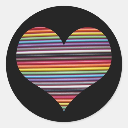 Rainbow Ribbon Cable Round Sticker (Vorderseite)