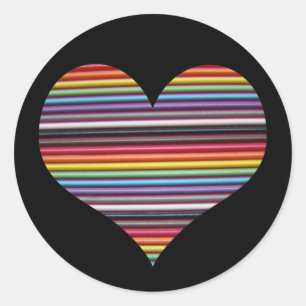 Rainbow Ribbon Cable Round Sticker