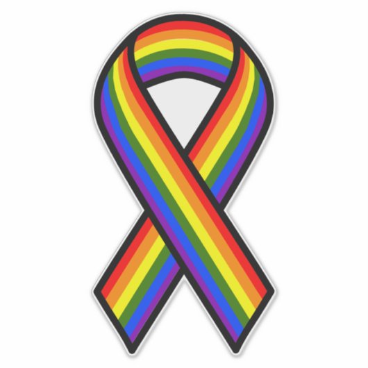 Rainbow Ribbon Custom-Cut Vinyl Sticker (Vorderseite)