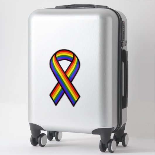 Rainbow Ribbon Custom-Cut Vinyl Sticker (Koffer)