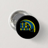 Rainbow Ribbon Down Right Phantastisch Down Syndro Button (Vorne & Hinten)