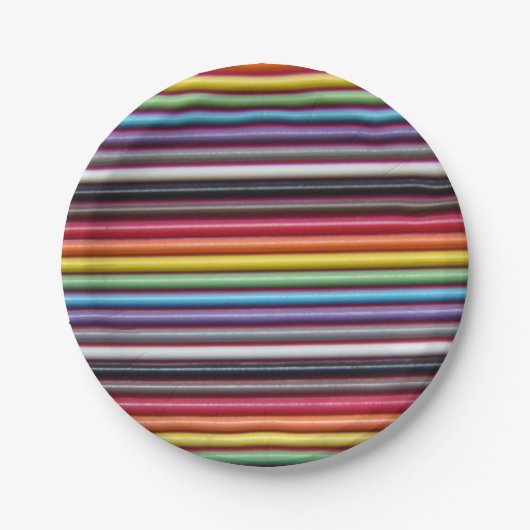 Rainbow Ribbon-Kabel Pappteller (Vorderseite)