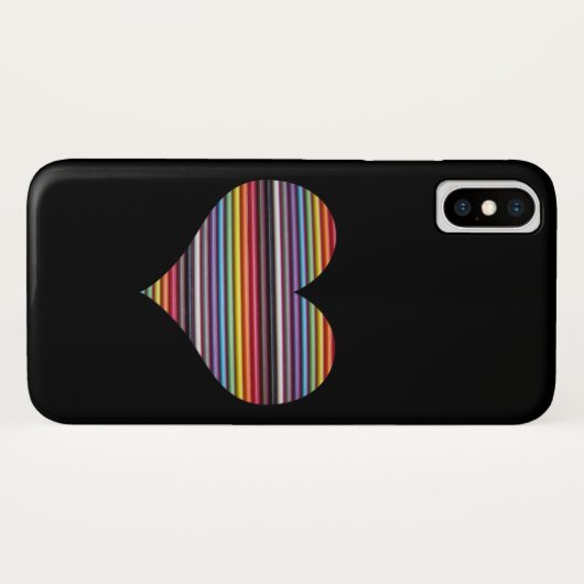 Rainbow Ribbon Kabelherz Case-Mate iPhone Hülle (Rückseite (Horizontal))