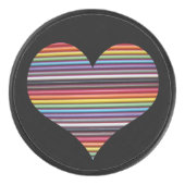 Rainbow Ribbon Kabelherz Eishockey Puck (Vorderseite)