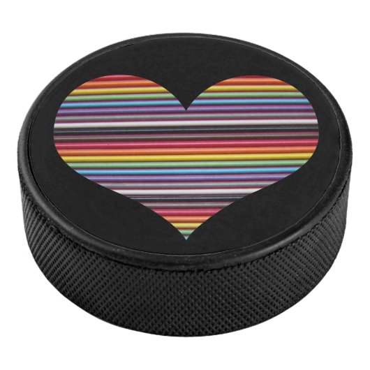 Rainbow Ribbon Kabelherz Eishockey Puck (3/4)