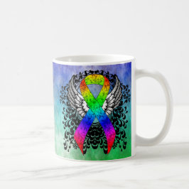 Rainbow Ribbon mit Flügeln Kaffeetasse