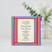 Rainbow Ribbon Wedding Einladung (Stehend Vorderseite)