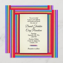 Rainbow Ribbon Wedding Einladung